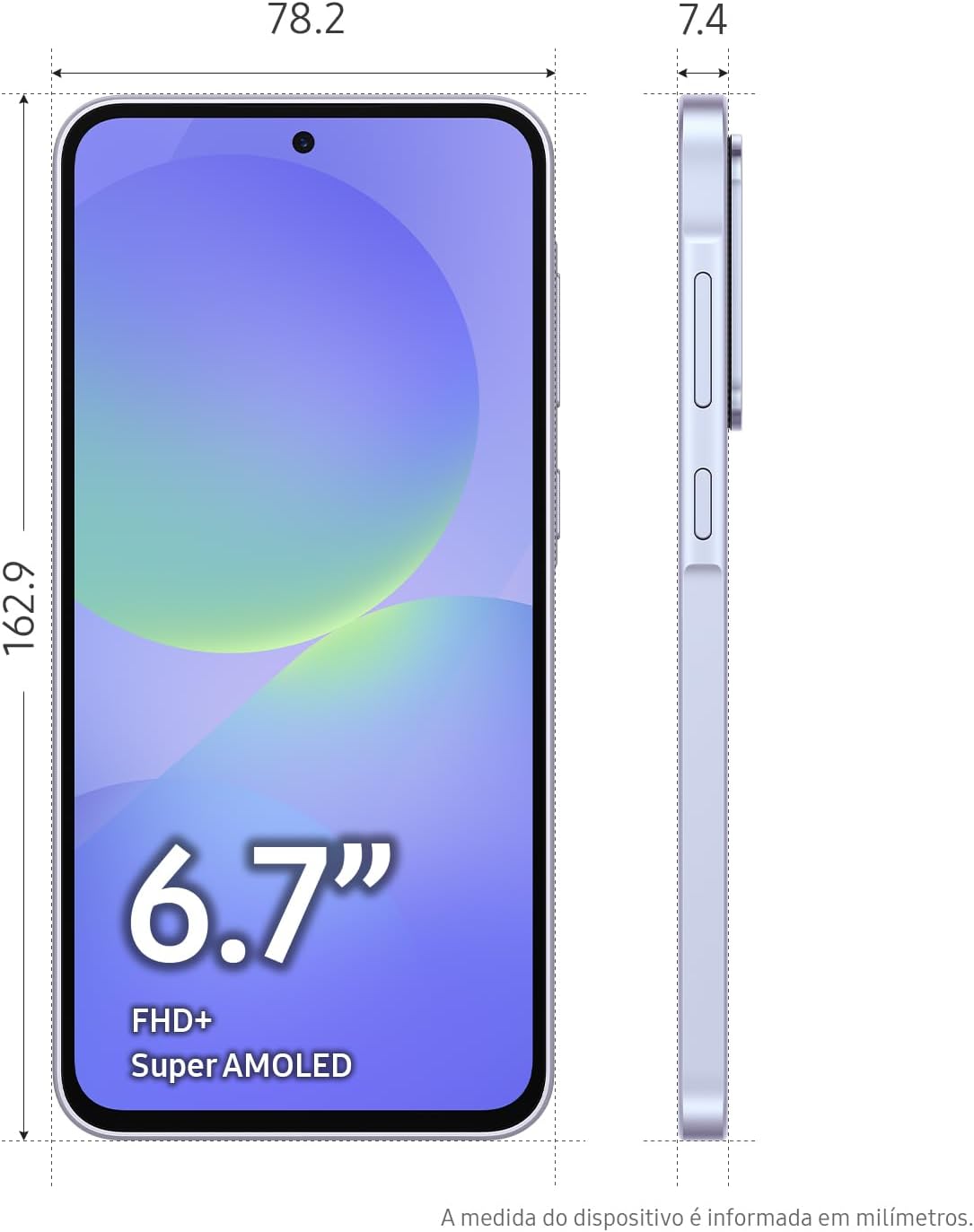 Celular Samsung Galaxy A36 5G 128GB, 6GB RAM, Câmera 50MP, IP67, Super AMOLED 6.7", Recursos AI, Violeta: imagem adicional