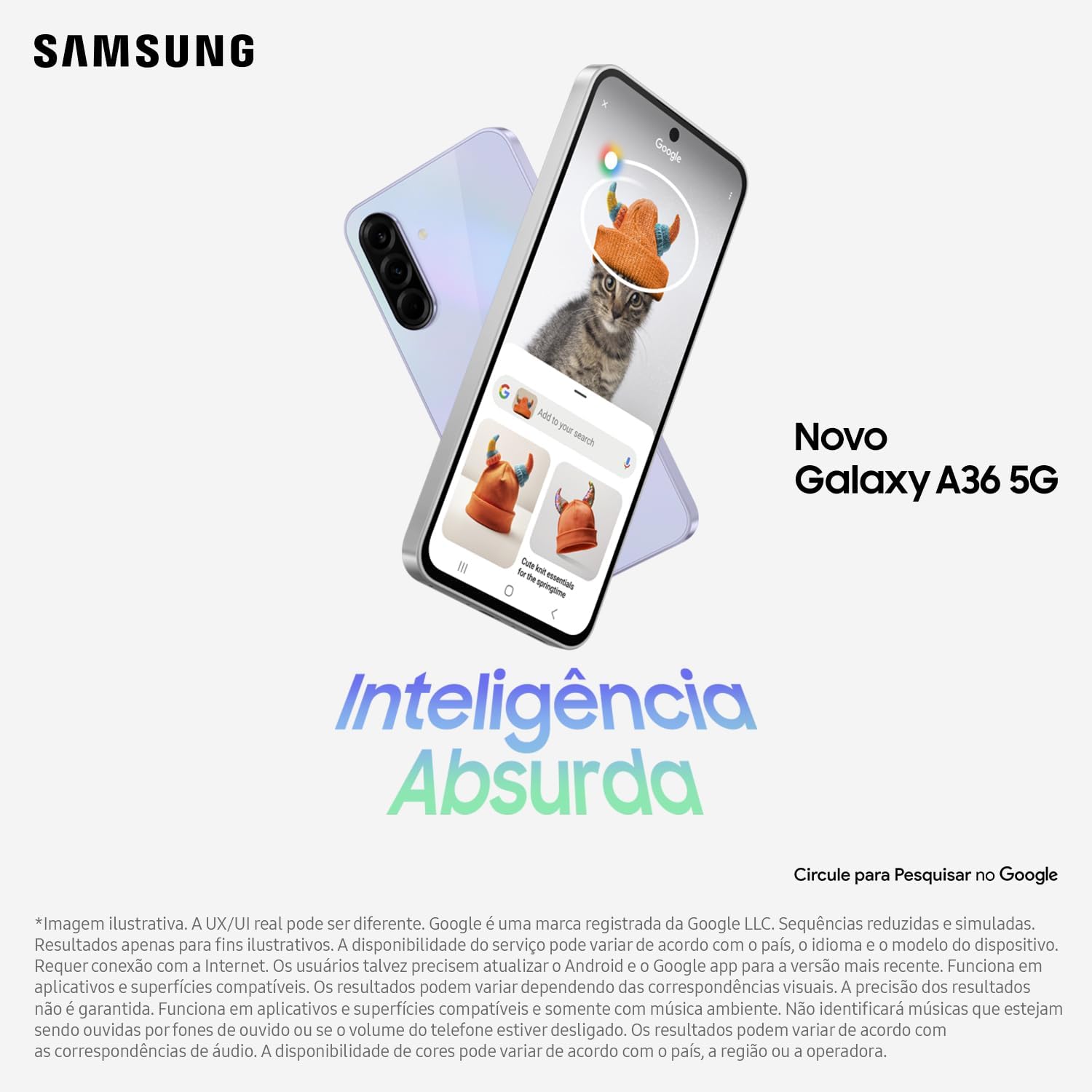 Celular Samsung Galaxy A36 5G 128GB, 6GB RAM, Câmera 50MP, IP67, Super AMOLED 6.7", Recursos AI, Violeta: imagem adicional