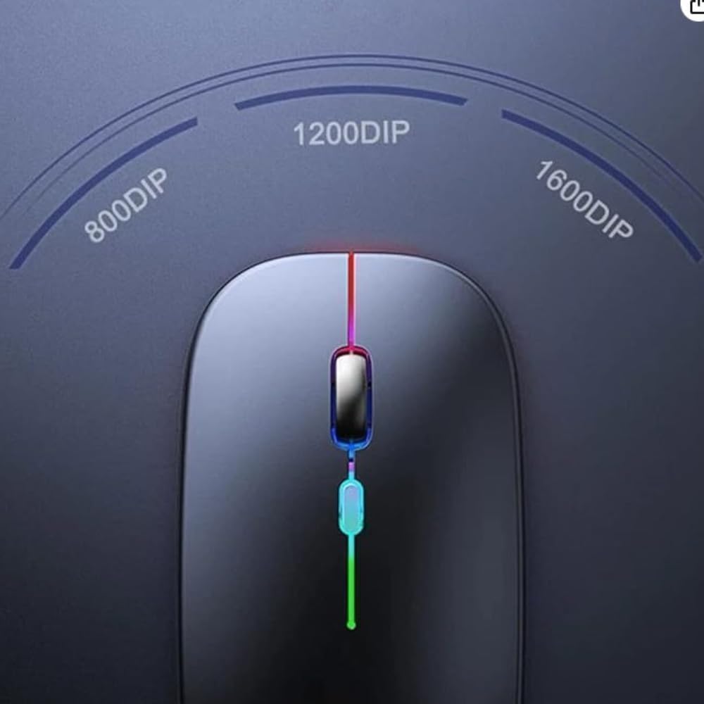 Mouse Sem Fio Recarregável Wireless Bluetooth Optico Led Rgb Colorido Ergonômico Usb 2.4 Ghz Notebook Computador Pc Desktop Linha Premium - Cores Sortidas: imagem adicional