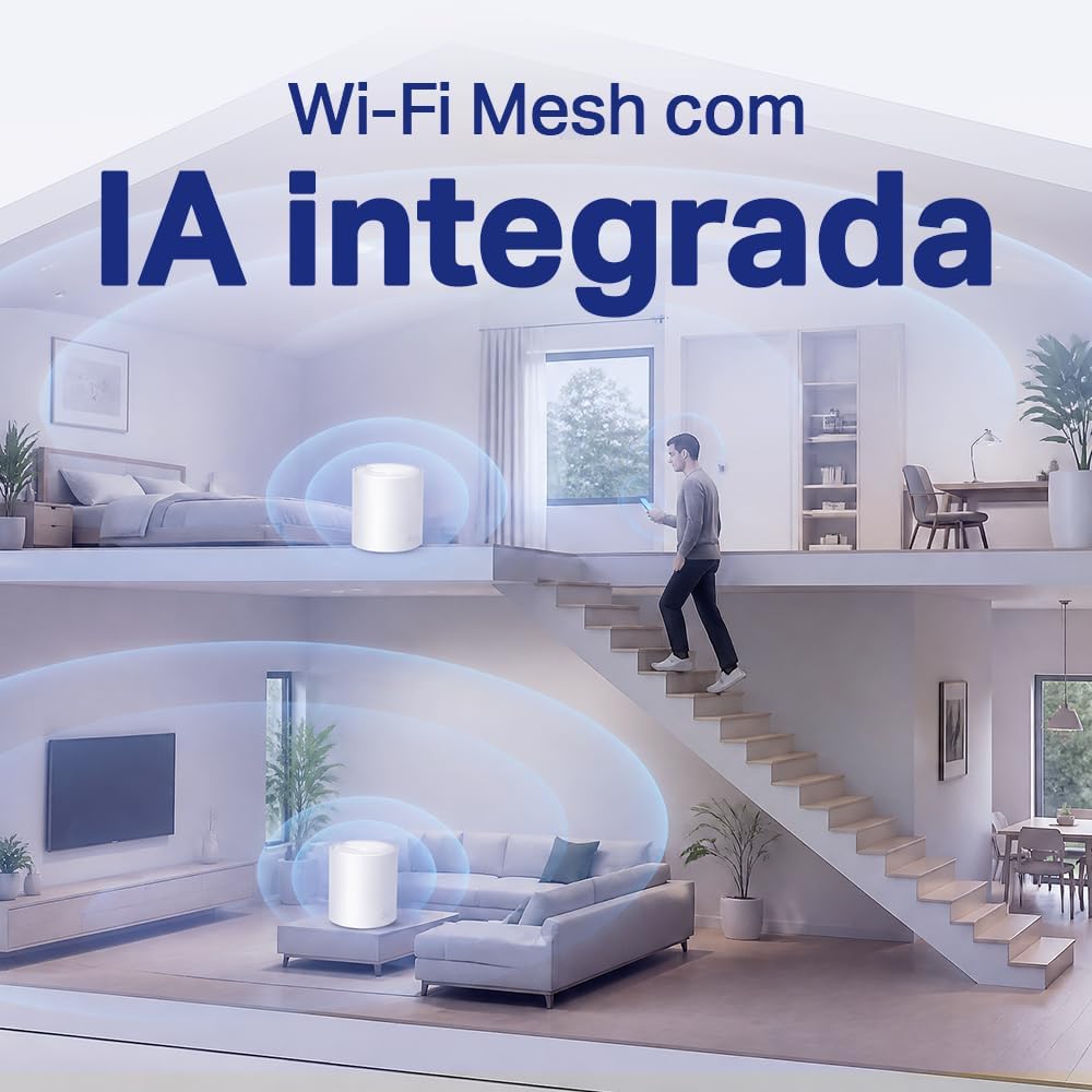 TP-Link Deco X50 (3 un.) Roteador Mesh Wi-Fi 6 AX3000 Dual Band, Cobertura de até 600 m², Conexão para até 150 Dispositivos, 3 Portas Gigabit por Unidade e Mesh Gerenciado por IA: imagem adicional