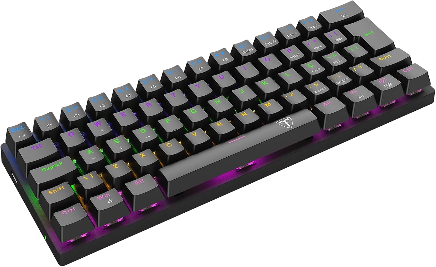 Teclado Mecânico Gamer T-Dagger Arena Iluminação Rainbow Preto 60% Switch Marrom T-TGK321-BR: imagem adicional