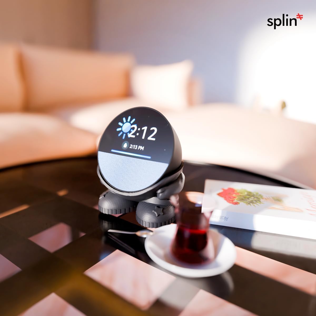 Splin Suporte Base de Mesa para Amazon Echo Spot, Modelo Spot Joy, Preto - a mais good vibes: imagem adicional