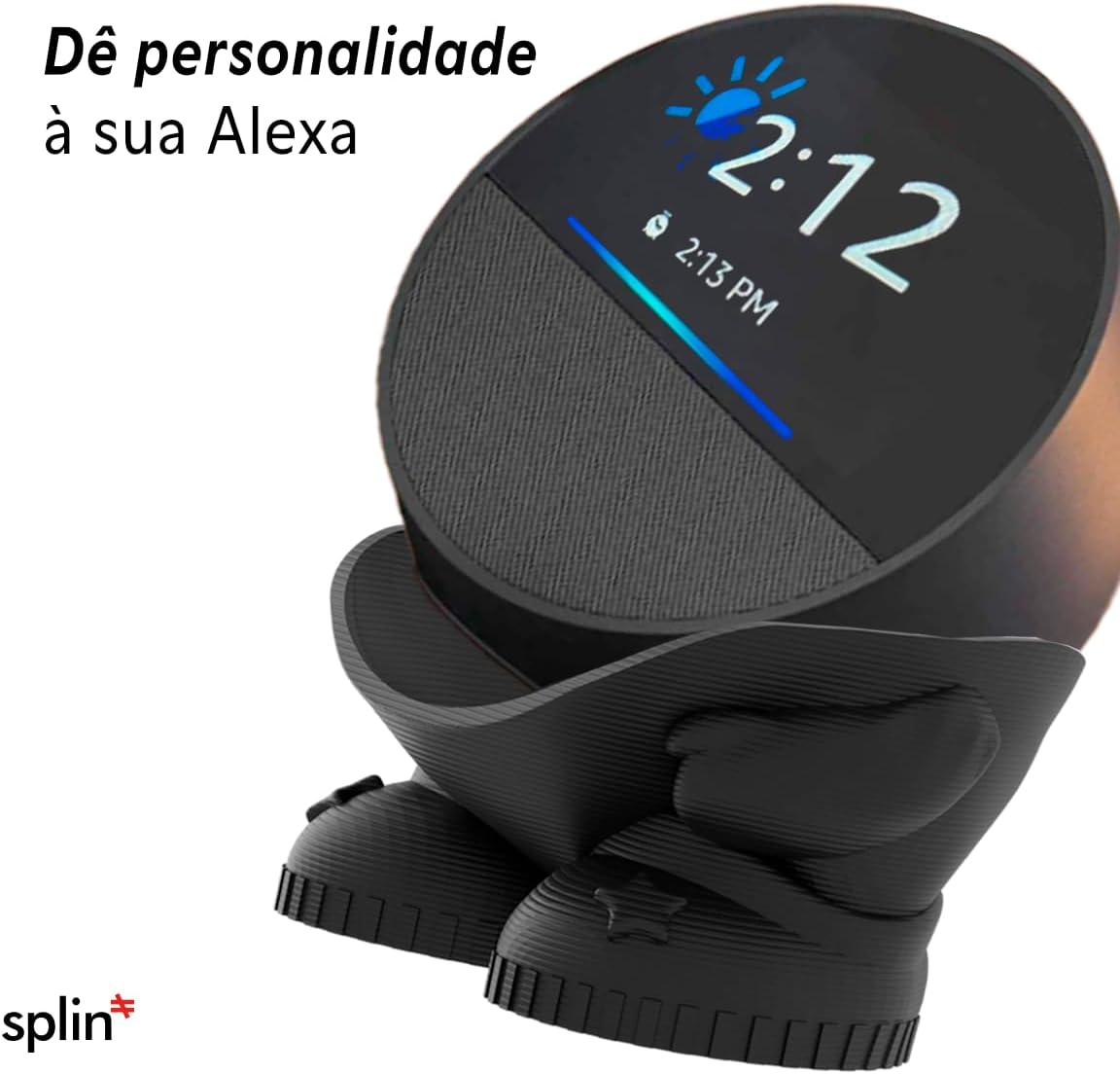 Splin Suporte Base de Mesa para Amazon Echo Spot, Modelo Spot Joy, Preto - a mais good vibes: imagem adicional