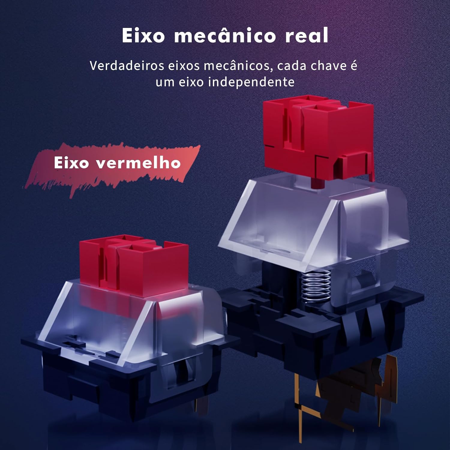 Teclado Gamer Mecanico, RGB, Switch Vermelho Hot-Swap, Anti-Ghosting, USB-C com Fio: imagem adicional