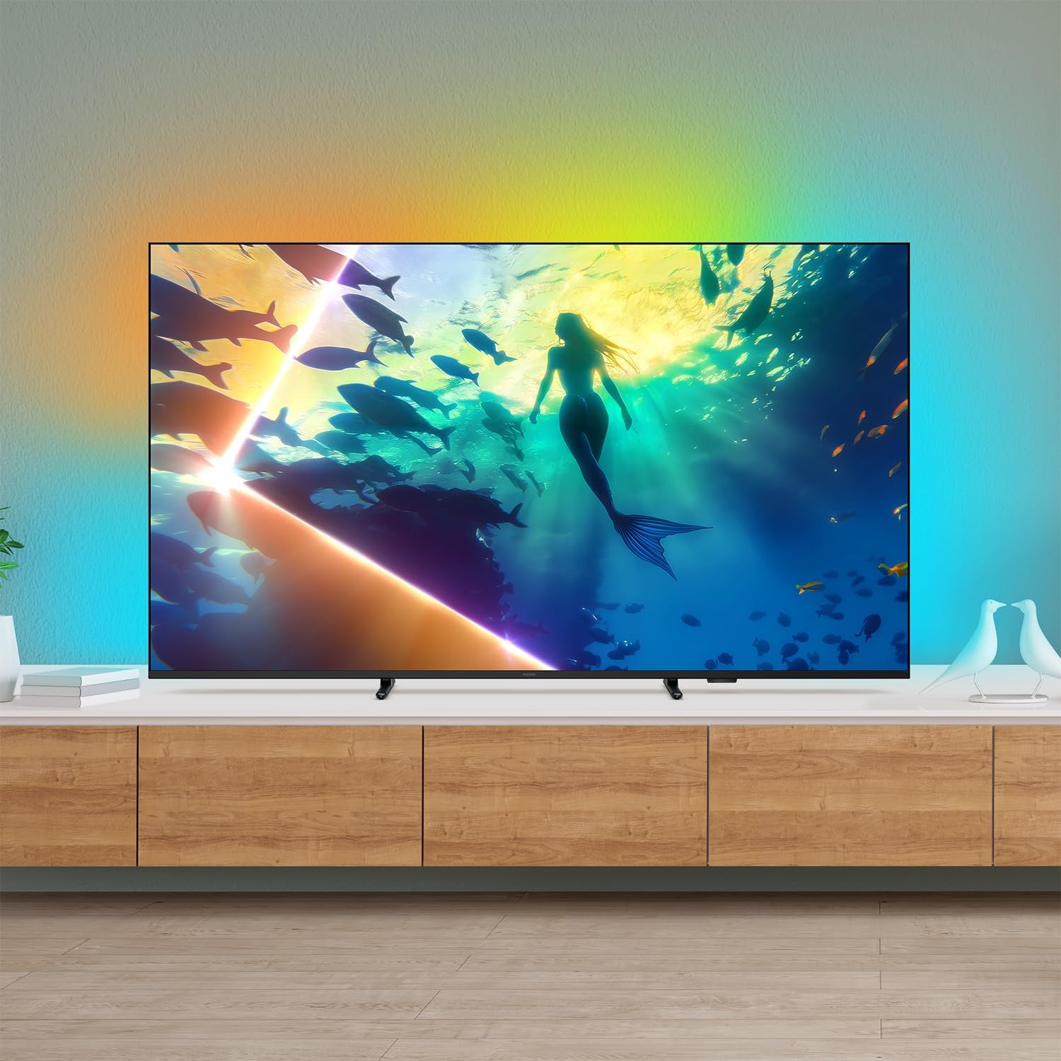 PHILIPS, Smart TV Ambilight 65" 4K, Titan OS, 65PUG8100/78, Comando de Voz, HDR10+/Dolby Atmos, VRR/ALLM, Bluetooth: imagem adicional