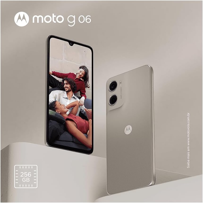 Smartphone Motorola Moto g06-256GB 4GB RAM + 8GB Ram Boost e Camera 50MP com AI Bateria de 5200 mAh Tela 6.9" - Bege: imagem adicional