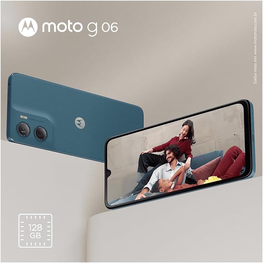 Smartphone Motorola Moto g06-128GB 4GB RAM + 8GB Ram Boost e Camera 50MP com AI Bateria de 5200 mAh Tela 6.9" - Azul Marinho: imagem adicional