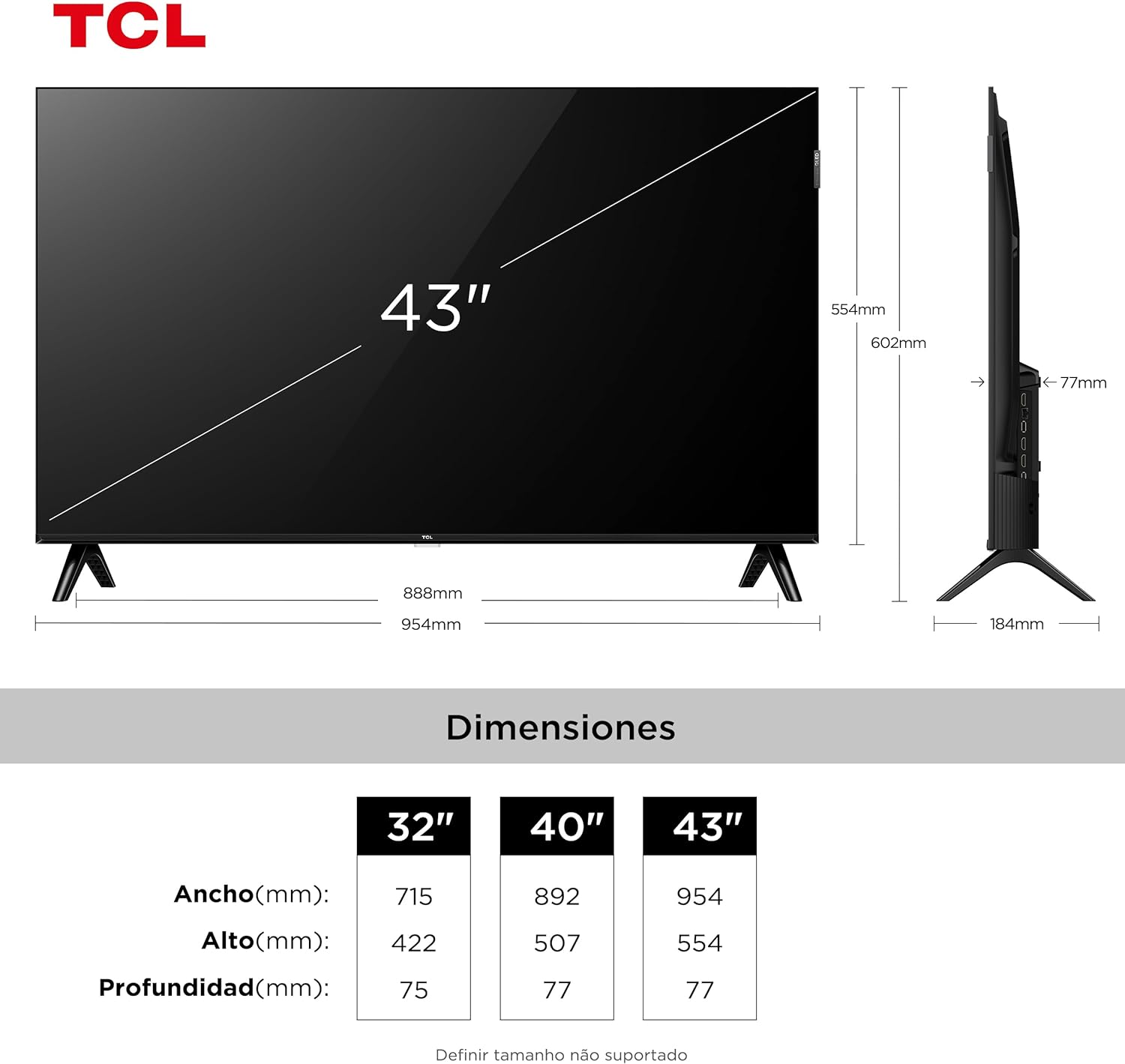 Smart TV TCL 43 Polegadas QLED Full HD S5K WiFi Bluetooth Google TV 2 HDMI HDR10 Dolby Audio 43S5K: imagem adicional