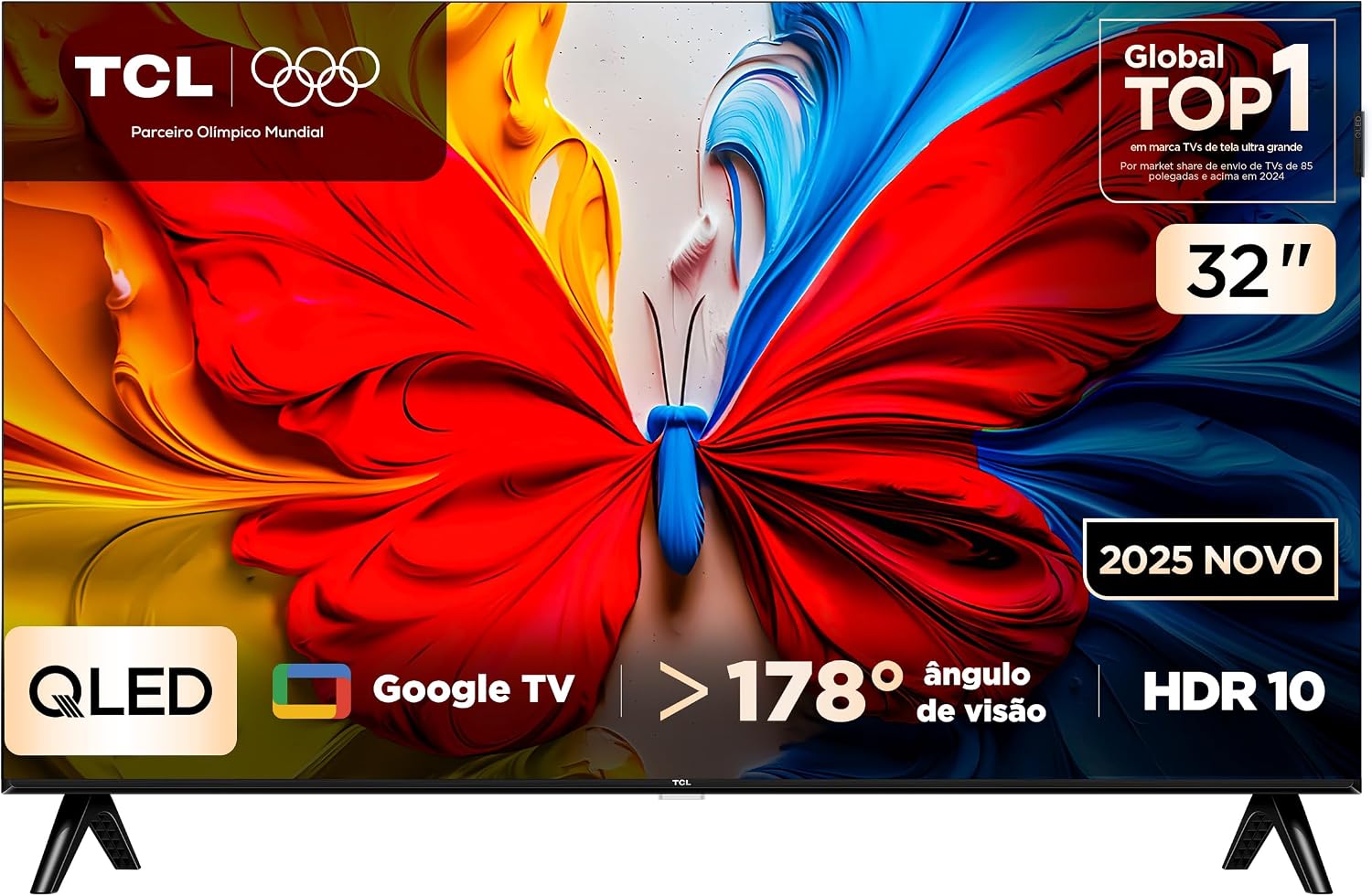 Smart TV TCL 32 Polegadas QLED Full HD S5K WiFi Bluetooth Google TV 2 HDMI HDR10 Dolby Audio 32S5K: imagem principal