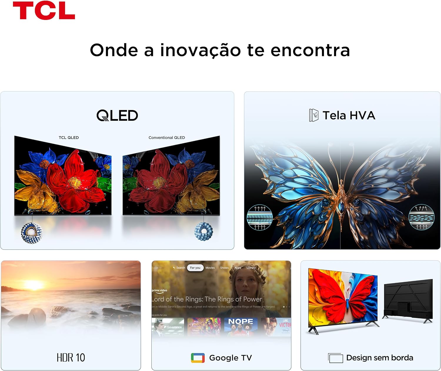 Smart TV TCL 32 Polegadas QLED Full HD S5K WiFi Bluetooth Google TV 2 HDMI HDR10 Dolby Audio 32S5K: imagem adicional