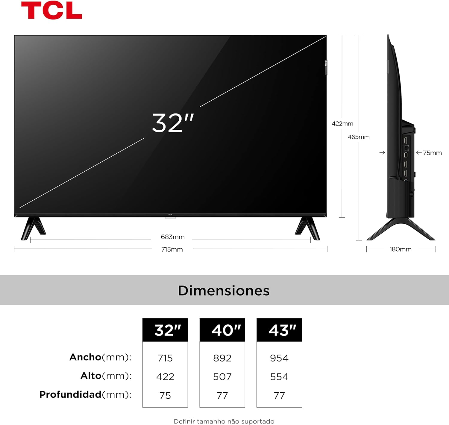 Smart TV TCL 32 Polegadas QLED Full HD S5K WiFi Bluetooth Google TV 2 HDMI HDR10 Dolby Audio 32S5K: imagem adicional