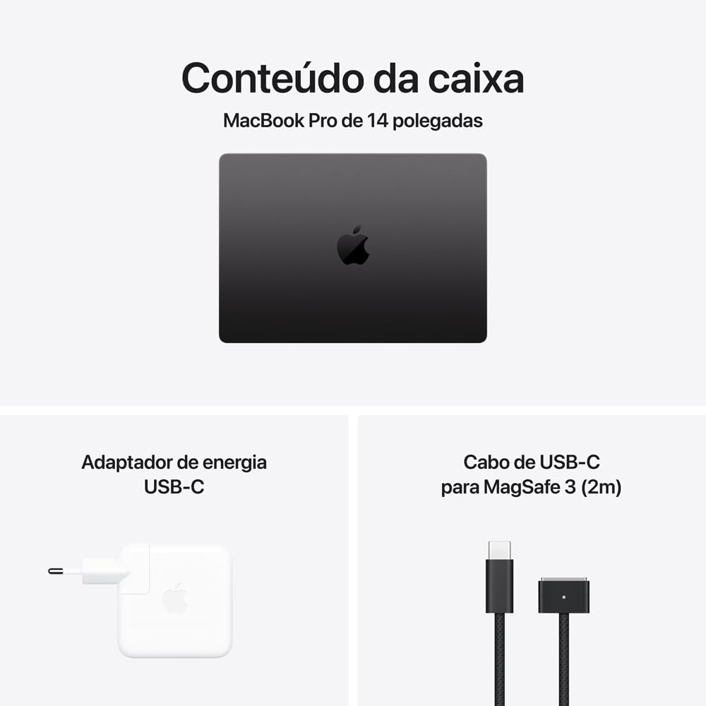 Apple 2025 MacBook Pro (de 14 polegadas, Processador M5 da Apple com CPU 10‑Core e GPU 10‑Core, 16GB Memória unificada, 1 TB) - Preto sideral: imagem adicional