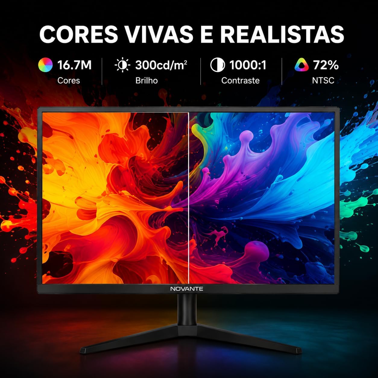 Monitor 21,5 Polegadas, Alto-falantes Integrados, Full HD 1920x1080, 100 Hz, 230cd/m², HDMI/VGA/3.55(110-240V): imagem adicional
