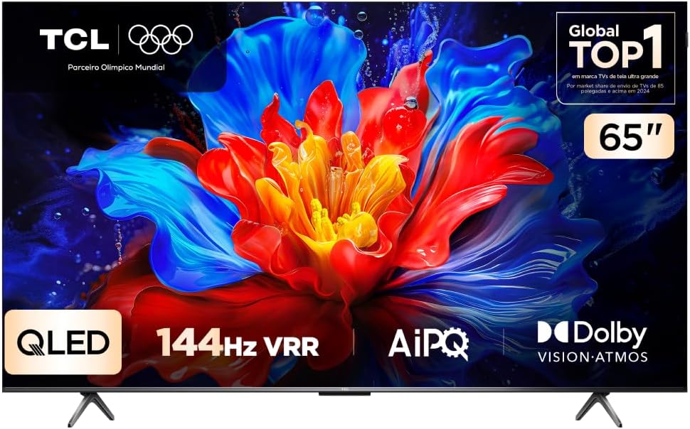 Smart TV TCL 65 Polegadas QLED 4K P8K WiFi Bluetooth Google TV 144Hz HDR10+ Dolby Atmos Vision 65P8K: imagem adicional