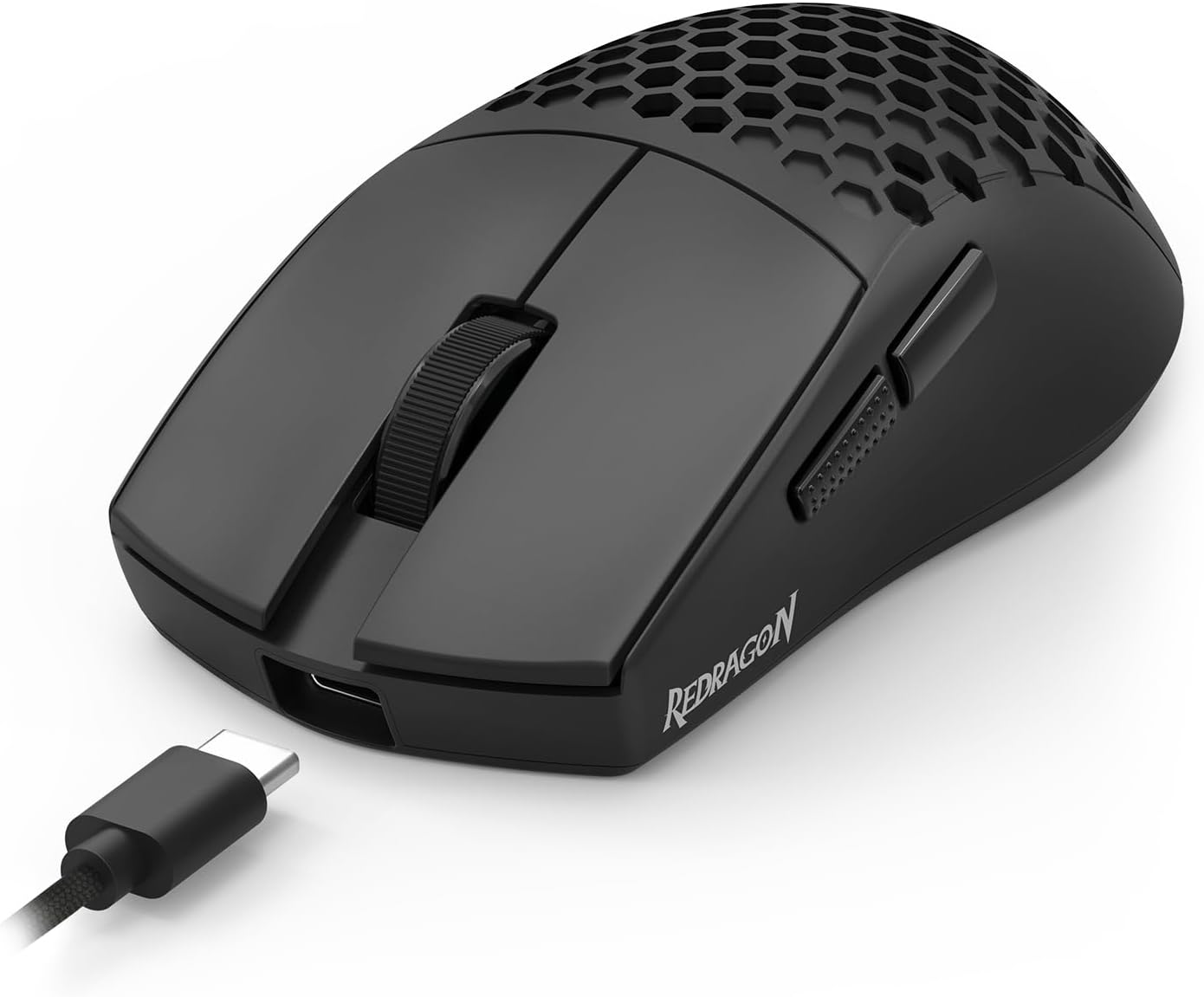 Mouse Gamer Redragon Astrolabe Lite Preto PAW3313 10000 DPI Sem Fio Tri-Mode USB 2.4GHz Bluetooth, USB Tipo-C Estrutura Perfurada Honeycomb 49g Cabo Paracord M725-LIT: imagem adicional