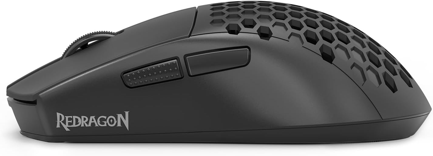Mouse Gamer Redragon Astrolabe Lite Preto PAW3313 10000 DPI Sem Fio Tri-Mode USB 2.4GHz Bluetooth, USB Tipo-C Estrutura Perfurada Honeycomb 49g Cabo Paracord M725-LIT: imagem adicional