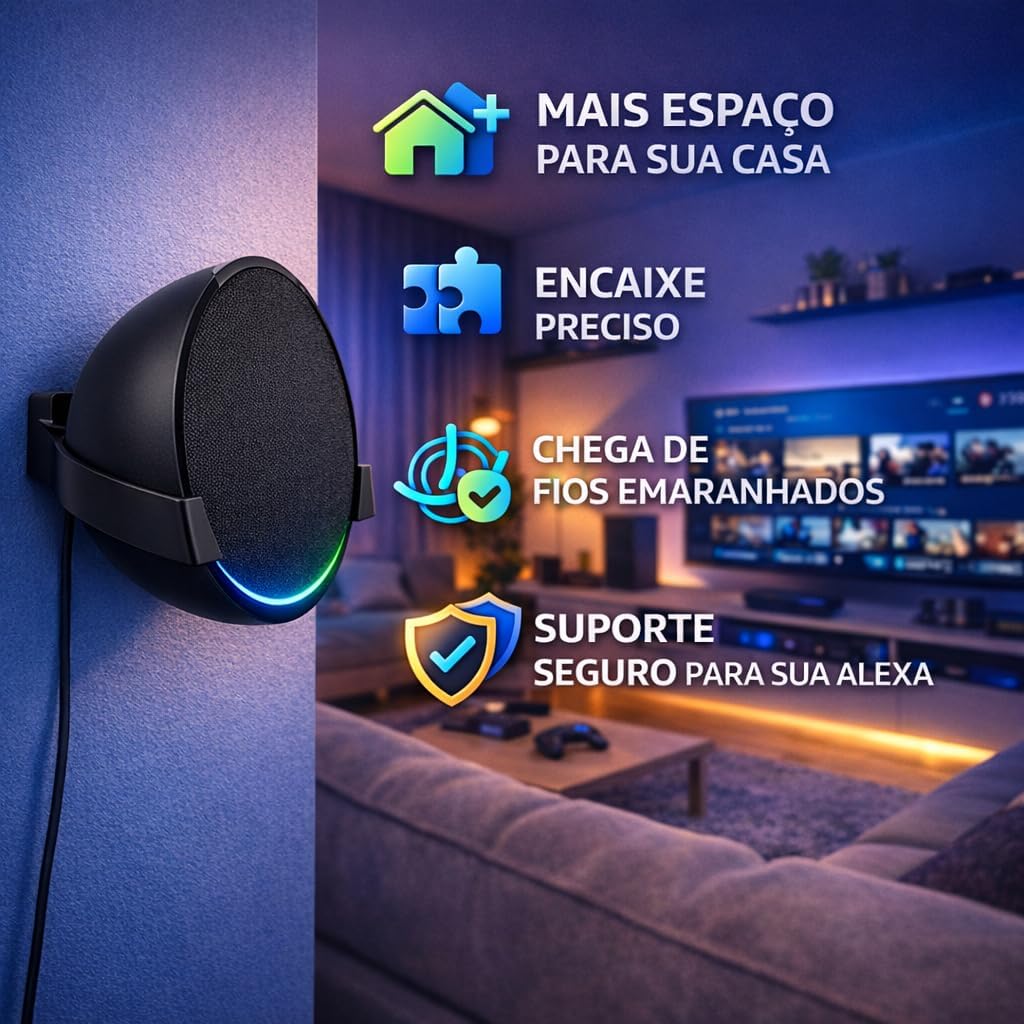 Suporte de Parede para Echo Pop, Encaixe Sob Medida, Melhor Projeção de Som, Organizador para Alexa: imagem principal