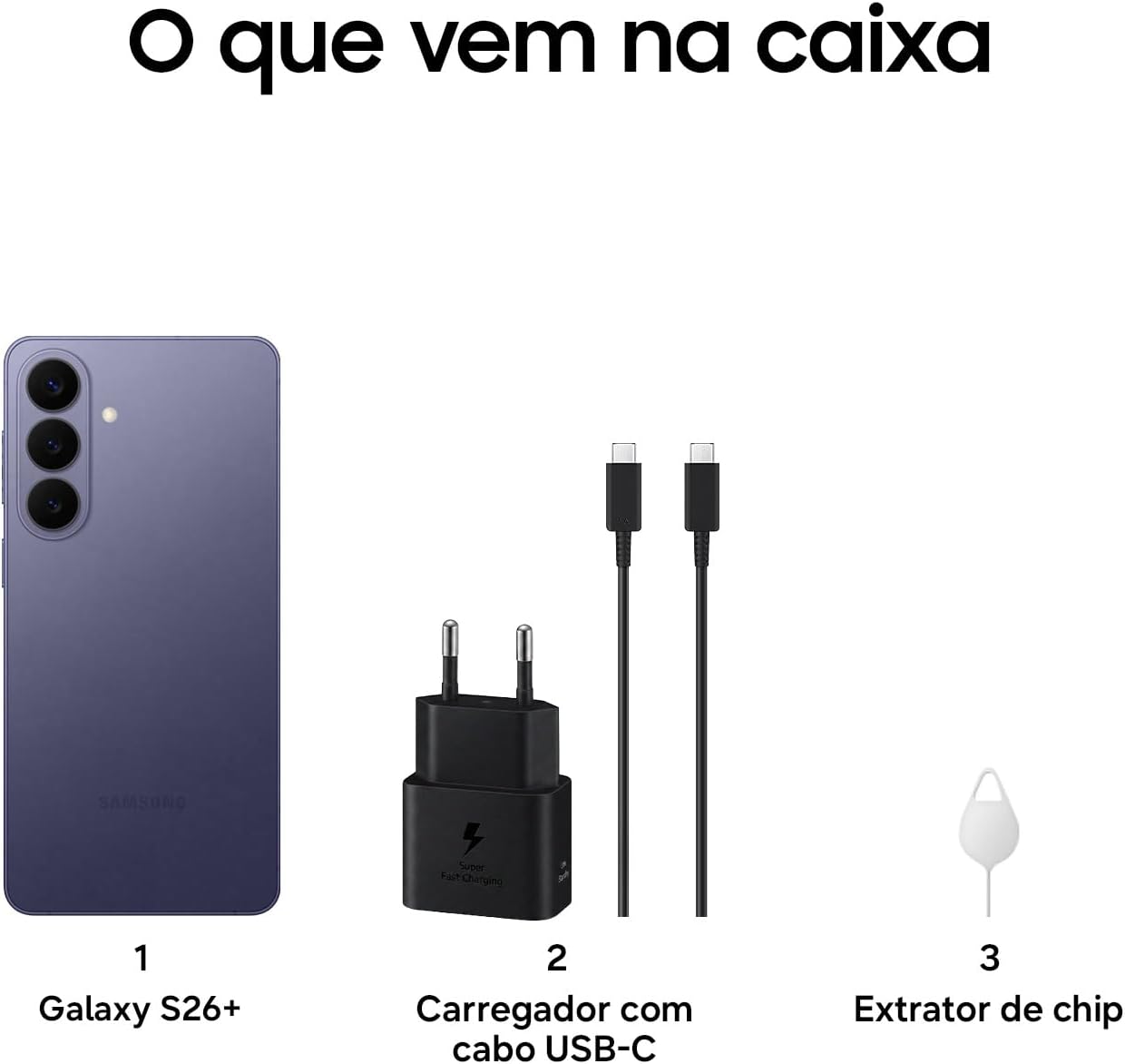 Celular Samsung Galaxy S26+ 5G, 256GB, 12GB RAM, Câmera Tripla de 50+12+10, Tela Grande de 6.7" - Branco: imagem adicional