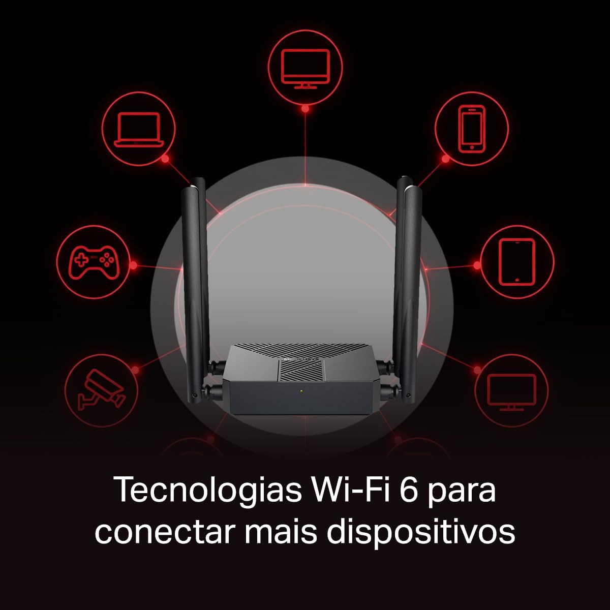 Mercusys MR60X Roteador Wi-Fi 6 AX1500 Dual Band, 3 Portas Gigabit, 4 Antenas, EasyMesh, Cobertura de até 140 m² e Conexão para até 60 Dispositivos: imagem adicional