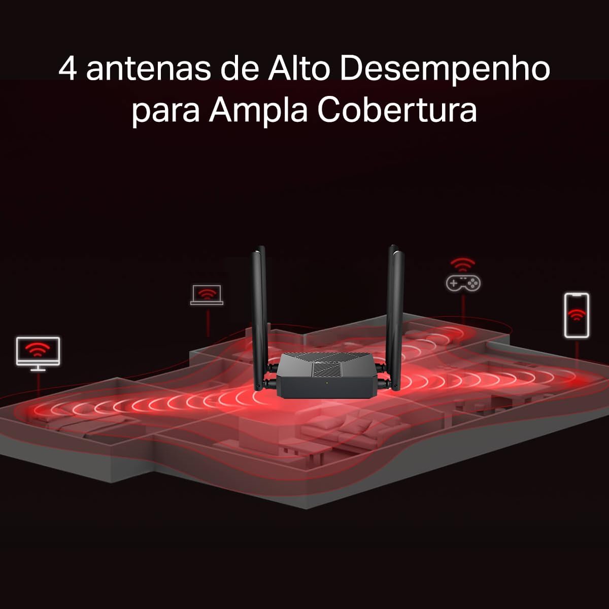 Mercusys MR60X Roteador Wi-Fi 6 AX1500 Dual Band, 3 Portas Gigabit, 4 Antenas, EasyMesh, Cobertura de até 140 m² e Conexão para até 60 Dispositivos: imagem adicional