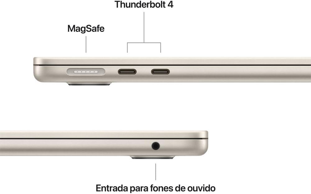 Apple 2026 MacBook Air (de 13 polegadas, Chip M5 da Apple com CPU de 10 núcleos e GPU de 10 núcleos., 16GB Memória unificada, 1 TB) - Estelar: imagem adicional