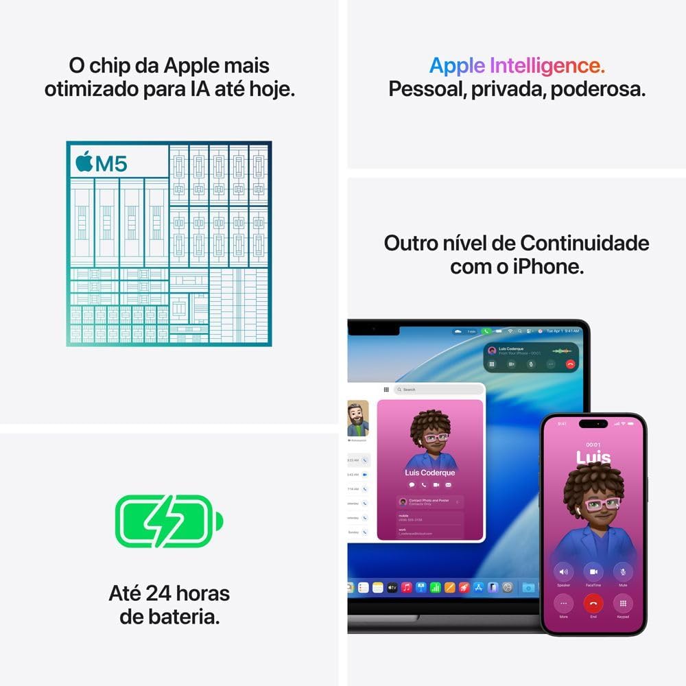 Apple 2025 MacBook Pro (de 14 polegadas, Chip M5 da Apple com CPU de 10 núcleos e GPU de 10 núcleos., 32GB Memória unificada, 1 TB) - Preto-espacial: imagem adicional