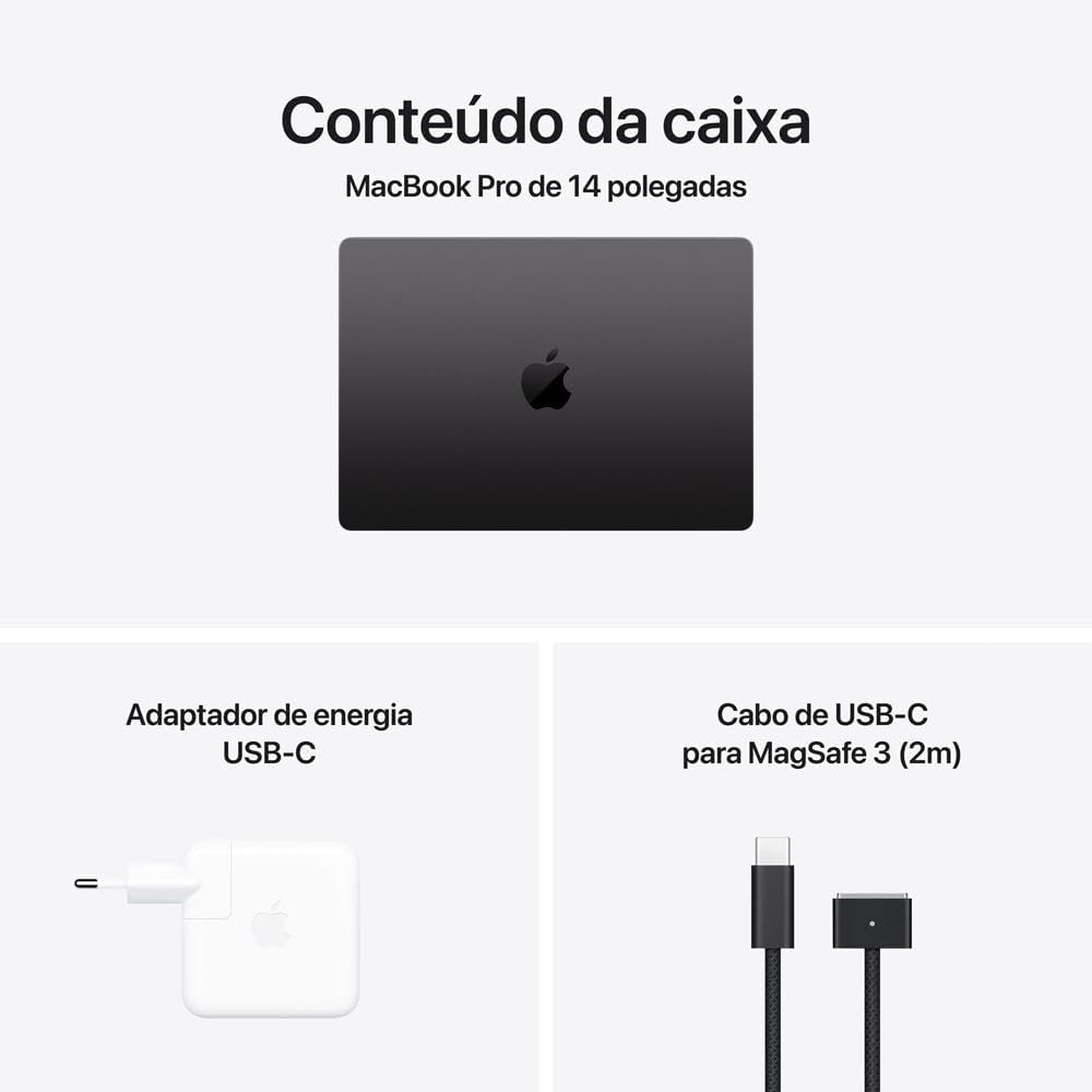Apple 2025 MacBook Pro (de 14 polegadas, Chip M5 da Apple com CPU de 10 núcleos e GPU de 10 núcleos., 32GB Memória unificada, 1 TB) - Preto-espacial: imagem adicional