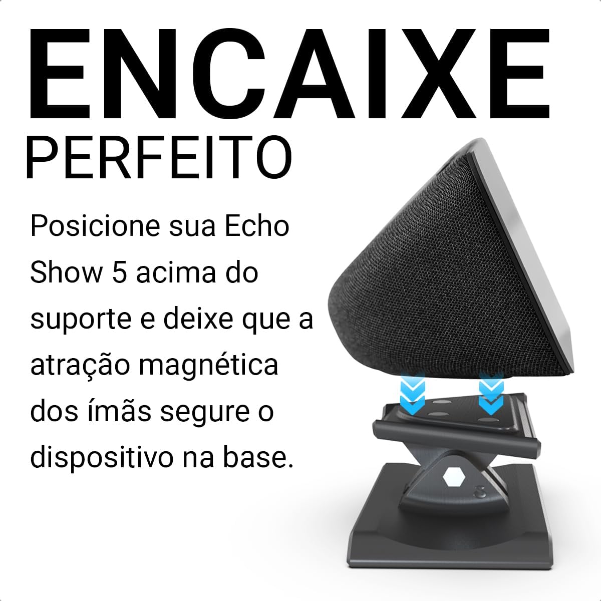 Suporte Base Ajustável Para Alexa Echo Show 5 3ª Geração (Preto): imagem adicional
