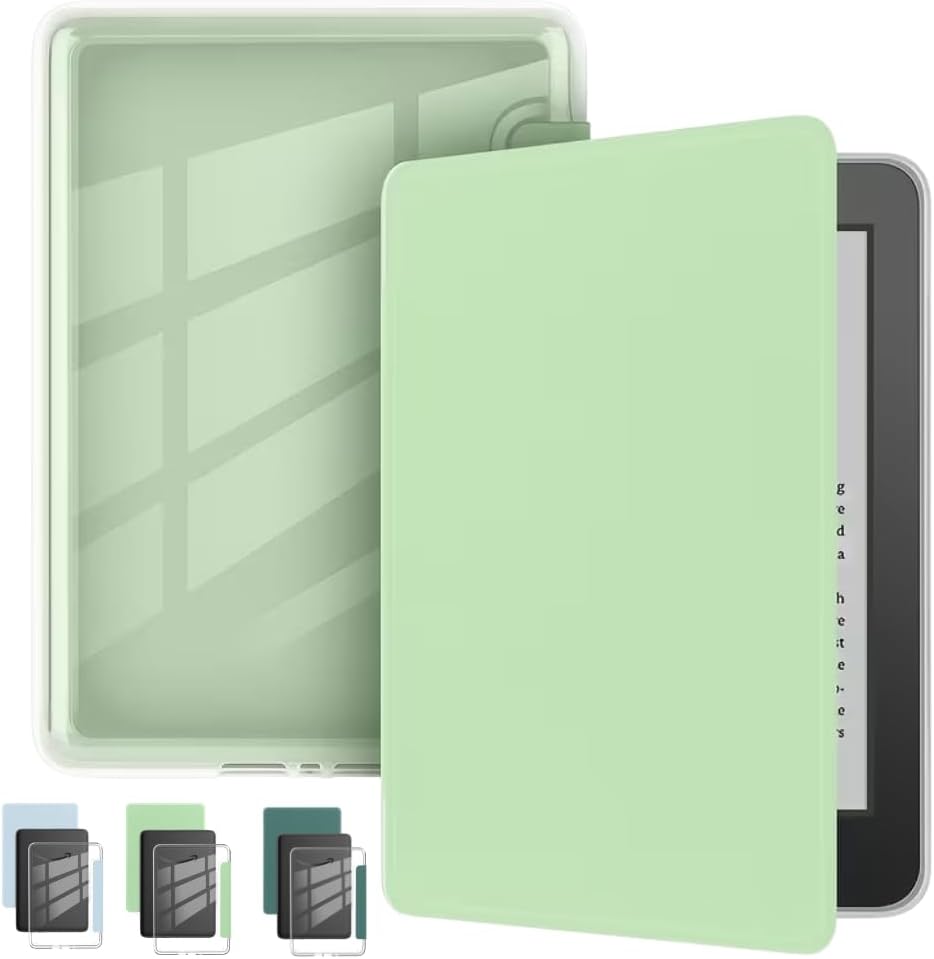 Capa Para Kindle 11ª Geração 2024 e 2022 (C2V2L3 e RS23CV) 6 Polegadas Acrílico Sistema de Hibernação - Fechamento Magnético (Verde Claro): imagem adicional