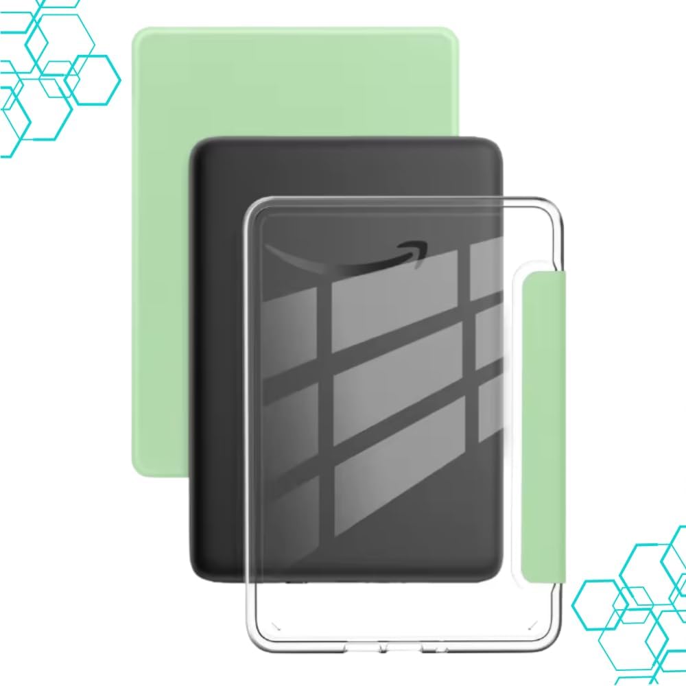 Capa Para Kindle 11ª Geração 2024 e 2022 (C2V2L3 e RS23CV) 6 Polegadas Acrílico Sistema de Hibernação - Fechamento Magnético (Verde Claro): imagem adicional