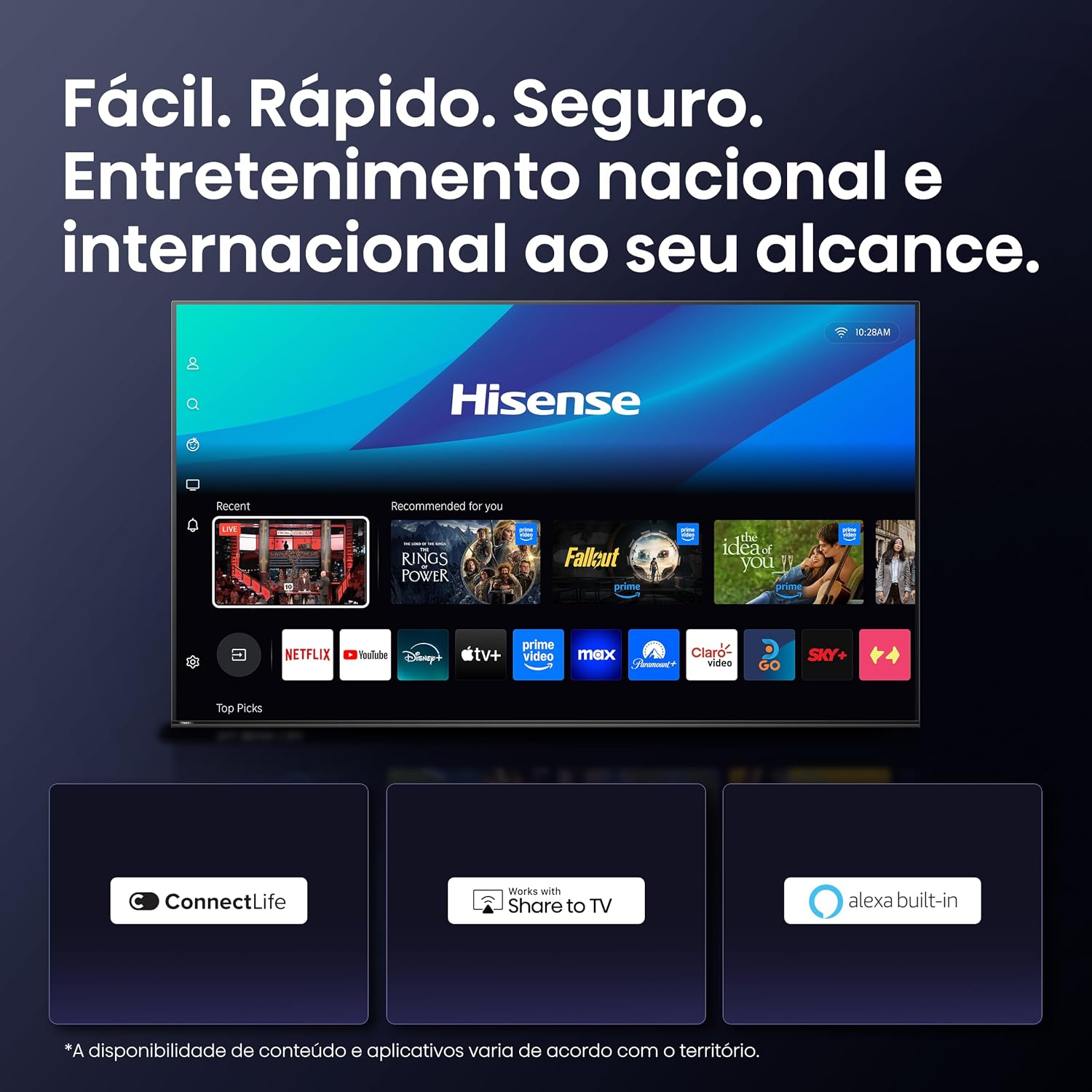 Hisense Smart TV 4K Hi-QLED 43" Polegadas 43Q6QVV: imagem adicional
