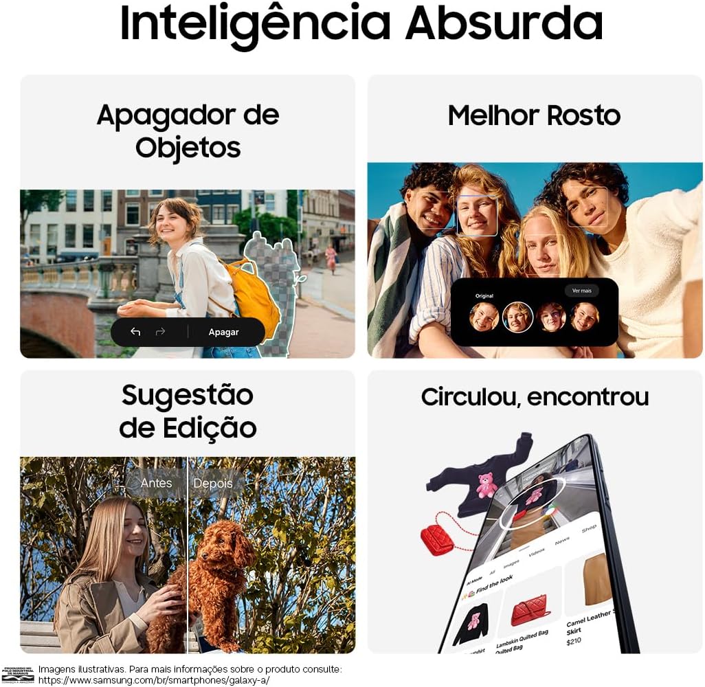 Celular Samsung Galaxy A57 5G 128GB, 8GB RAM, Câmera Tripla de até 50MP OIS, Selfie de 12MP Video HDR, IP68, Tela Super AMOLED 6.7", NFC, Recursos AI, Até 6 Atualizações de Android e Segurança (Lilás): imagem principal