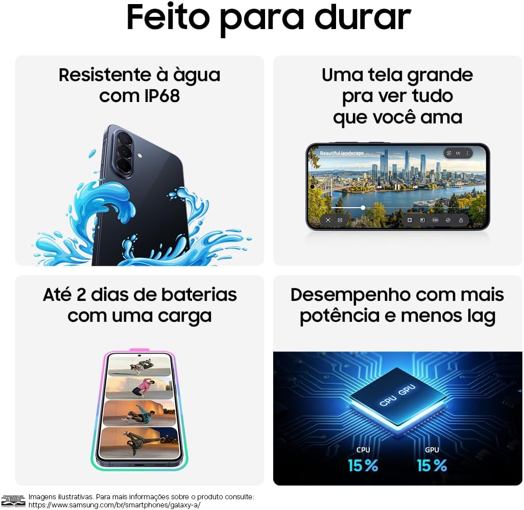 Celular Samsung Galaxy A57 5G 128GB, 8GB RAM, Câmera Tripla de até 50MP OIS, Selfie de 12MP Video HDR, IP68, Tela Super AMOLED 6.7", NFC, Recursos AI, Até 6 Atualizações de Android e Segurança (Lilás): imagem adicional