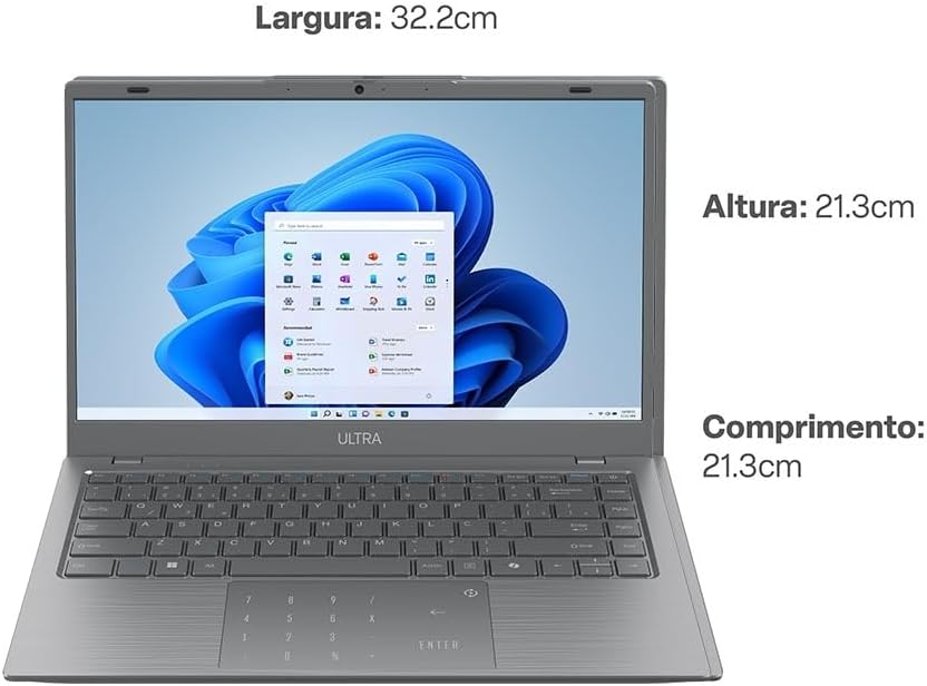Notebook Multi Ultra Tela 14" HD Intel Pentium Gold 6500Y 4GB RAM 128GB Windows 11 Home - UB364: imagem adicional