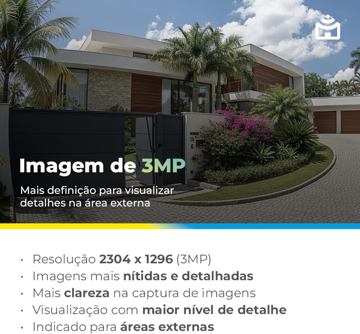 Smart Câmera Positivo A8 Wi-Fi Externa 360° 3MP IP66 Visão Noturna: imagem adicional