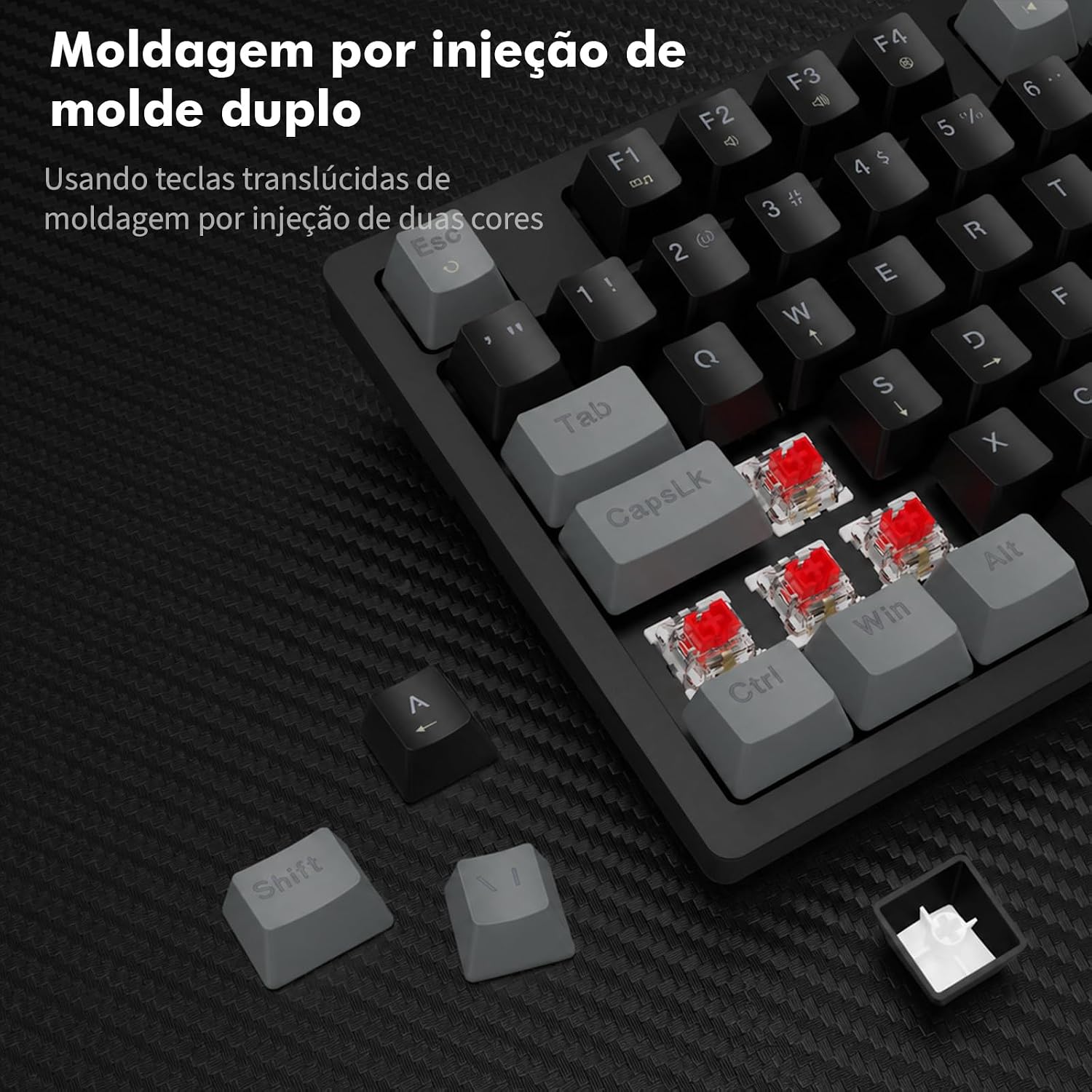Teclado Mecânico Gamer com Fio 95 Teclas, RGB com 20 Modos de Iluminação, Switch Vermelho Hot Swap, Anti Ghosting, Teclado Compacto USB para PC, Notebook, Windows e Mac (Preto): imagem adicional