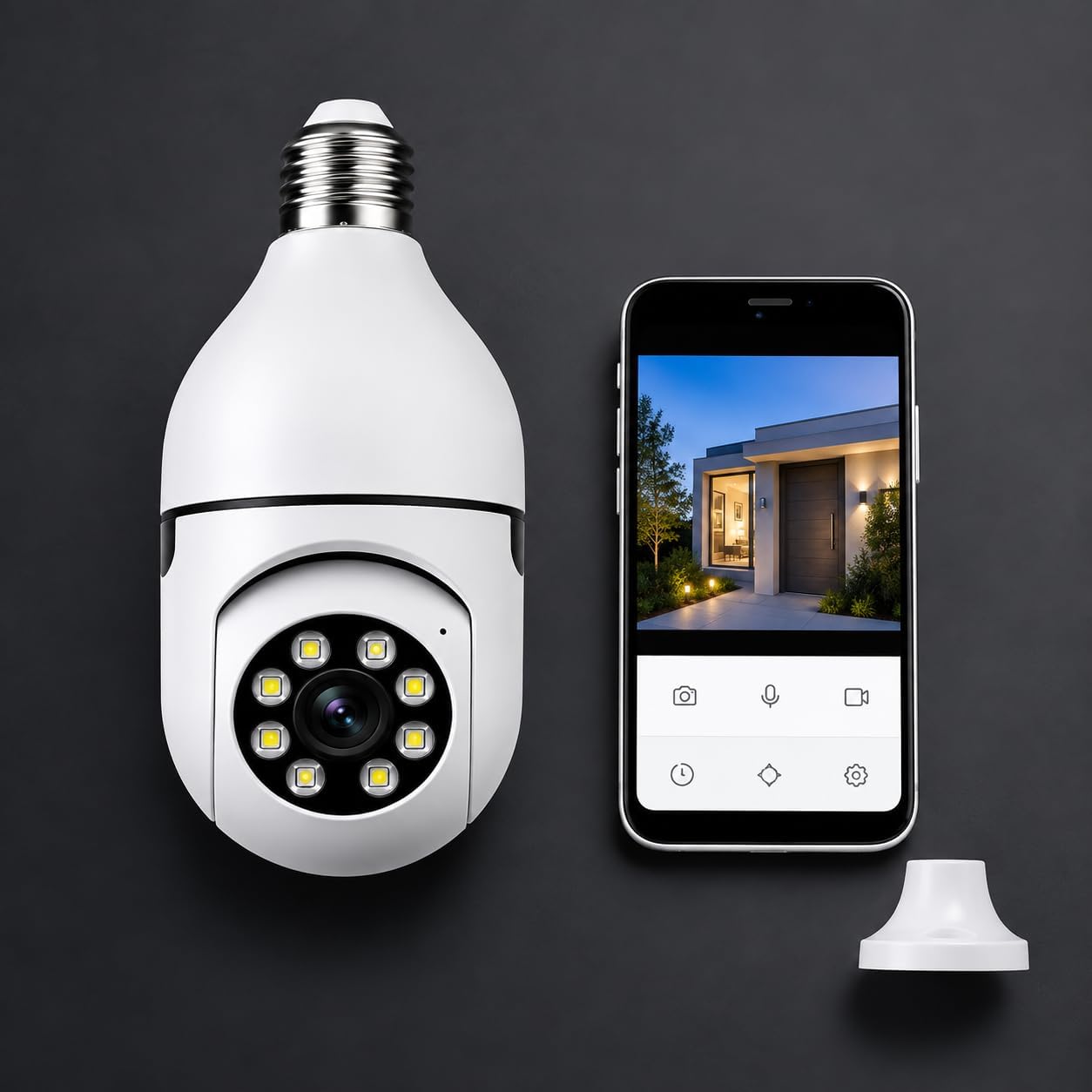 Câmera Segurança IP Lâmpada WiFi Full HD 1080p com Visão Noturna Infravermelho 1080P Bivolt, Detecção de Movimento, Áudio Bidirecional, Prova D'água Giratória (1): imagem principal